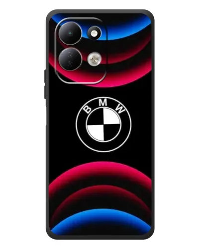 Чехол для Xiaomi Redmi 17 с картинкой «Логотип BMW и неоновые дуги»