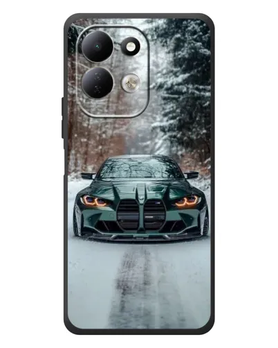 Чехол для Xiaomi Redmi 17 с картинкой «BMW в зимнем лесу»
