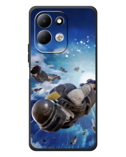 Чехол для Xiaomi Redmi 17 с картинкой «Десант PUBG — прыжок»