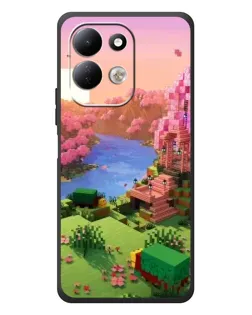 Чехол для Xiaomi Redmi 17 с картинкой «Розовое дерево Minecraft»