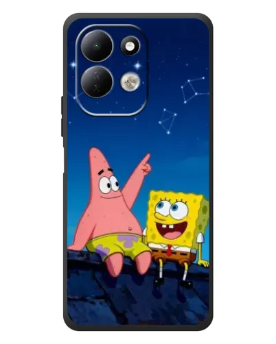 Чехол для Xiaomi Redmi 17 с картинкой «Губка Боб и Патрик ночью»