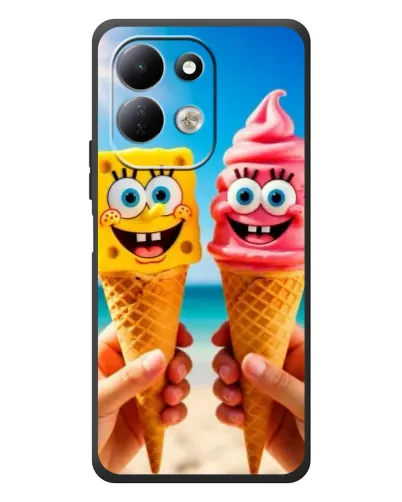 Чехол для Xiaomi Redmi 17 с картинкой «Спанч Боб мороженое»