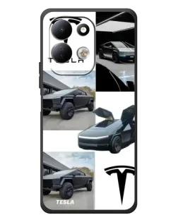 Чехол для Xiaomi Redmi 17 с картинкой «Коллаж Cybertruck Tesla»