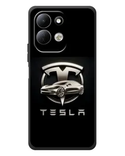Чехол для Xiaomi Redmi 17 с картинкой «Tesla — серебристое авто»