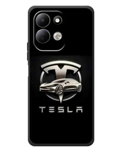 Чехол для Xiaomi Redmi 17 с картинкой «Tesla — серебристое авто»
