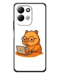 Чехол для Xiaomi Redmi 17 с картинкой «Капибара с ноутбуком»