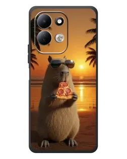 Чехол для Xiaomi Redmi 17 с картинкой «Капибара с пиццей»