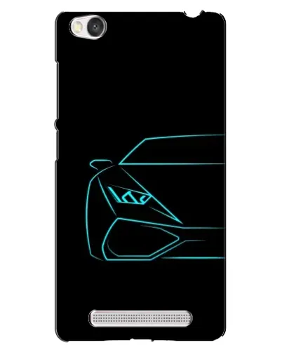 Чехол для Xiaomi Redmi 4A с картинкой «Голубой силуэт Lamborghini»