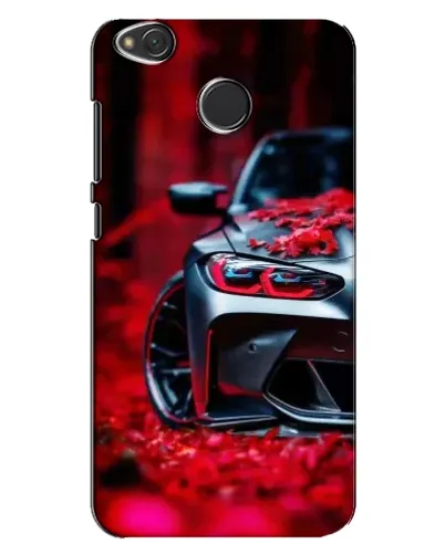 Чехол для Xiaomi Redmi 4X с картинкой «Спортивная BMW и цветы»