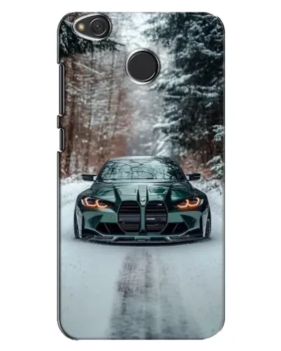 Чехол для Xiaomi Redmi 4X с картинкой «BMW в зимнем лесу»