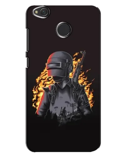Чехол для Xiaomi Redmi 4X с картинкой «PUBG — огненный силуэт»