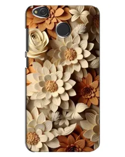 Чехол для Xiaomi Redmi 4X с картинкой «Бежевый флористический декор»