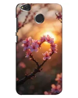 Чехол для Xiaomi Redmi 4X с картинкой «Розовый цвет сердце на фоне заката»