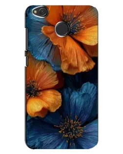 Чехол для Xiaomi Redmi 4X с картинкой «Яркая сине-оранжевая флора»