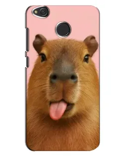 Чехол для Xiaomi Redmi 4X с картинкой «Капибара с языком»