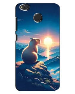 Чехол для Xiaomi Redmi 4X с картинкой «Закат солнца с капибарой»