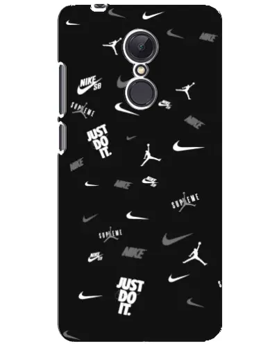 Чехол для Xiaomi Redmi 5 Plus с картинкой «Nike Black Pattern»