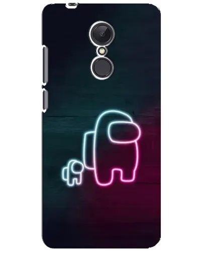 Чехол для Xiaomi Redmi 5 Plus с картинкой «Among Us неон-арт»