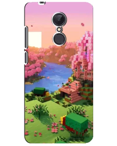 Чехол для Xiaomi Redmi 5 Plus с картинкой «Розовое дерево Minecraft»