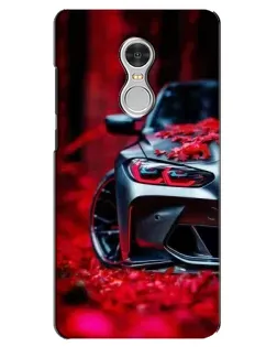 Чохол для Xiaomi Redmi 5 з картинкою «Спортивна BMW та квіти»