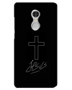 Чехол для Xiaomi Redmi 5 с картинкой «Графический крест Jesus»