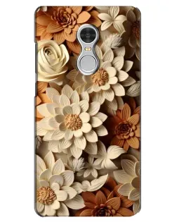 Чехол для Xiaomi Redmi 5 с картинкой «Бежевый флористический декор»