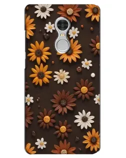 Чехол для Xiaomi Redmi 5 с картинкой «Узор из маленьких подсолнухов»
