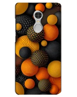 Чехол для Xiaomi Redmi 5 с картинкой «Объемные оранжевые сферы»