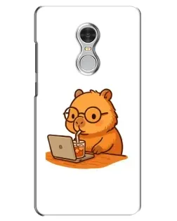 Чехол для Xiaomi Redmi 5 с картинкой «Капибара с ноутбуком»