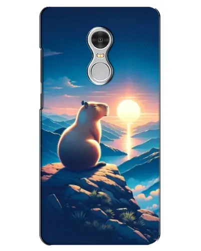 Чехол для Xiaomi Redmi 5 с картинкой «Закат солнца с капибарой»