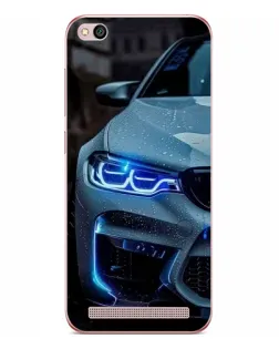 Чохол для Xiaomi Redmi 5A з картинкою «Погляд BMW з синіми фарами»