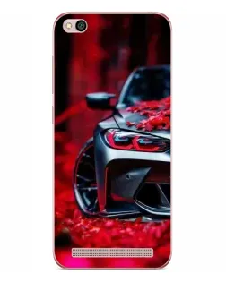 Чохол для Xiaomi Redmi 5A з картинкою «Спортивна BMW та квіти»