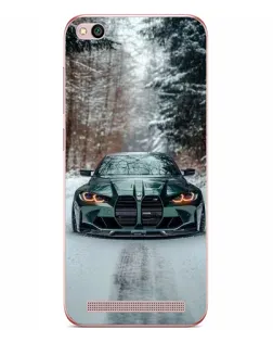 Чохол для Xiaomi Redmi 5A з картинкою «BMW у зимовому лісі»
