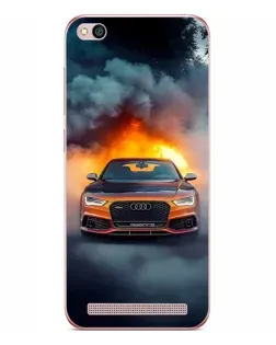 Чохол для Xiaomi Redmi 5A з картинкою «Audi у вогняному диму»