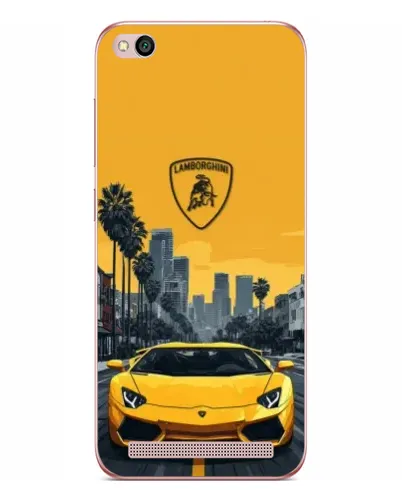 Чехол для Xiaomi Redmi 5A с картинкой «Желтый Lamborghini город»