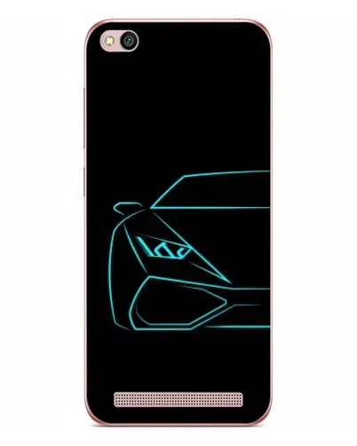 Чехол для Xiaomi Redmi 5A с картинкой «Голубой силуэт Lamborghini»