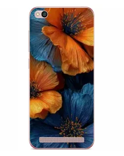 Чохол для Xiaomi Redmi 5A з картинкою «Яскрава синьо-помаранчева флора»