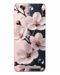 Чохол для Xiaomi Redmi 5A з картинкою «Ніжня сакура та краплі»