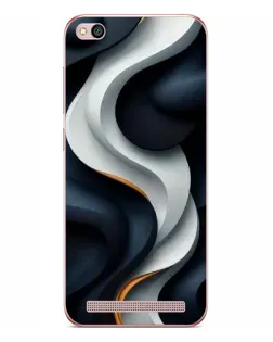 Чехол для Xiaomi Redmi 5A с картинкой «Объемные черно-белые ленты»
