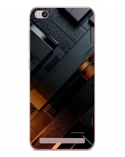 Чехол для Xiaomi Redmi 5A с картинкой «Черные геометрические блоки»