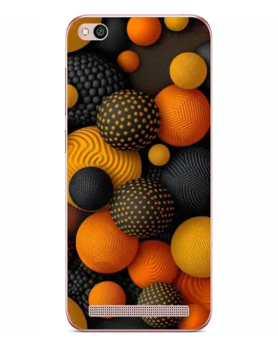 Чехол для Xiaomi Redmi 5A с картинкой «Объемные оранжевые сферы»