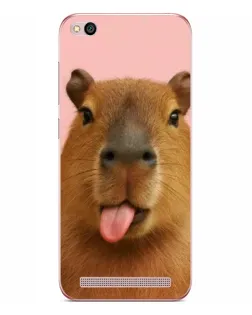 Чехол для Xiaomi Redmi 5A с картинкой «Капибара с языком»