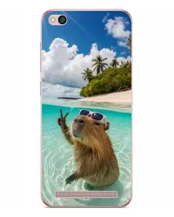 Чехол для Xiaomi Redmi 5A с картинкой «Капибара на море»