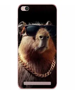 Чехол для Xiaomi Redmi 5A с картинкой «Капибара золотая цепь»