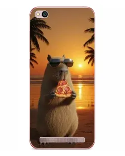 Чехол для Xiaomi Redmi 5A с картинкой «Капибара с пиццей»