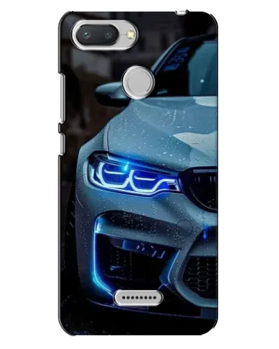 Чехол для Xiaomi Redmi 6 с картинкой «Взгляд BMW с синими фарами»
