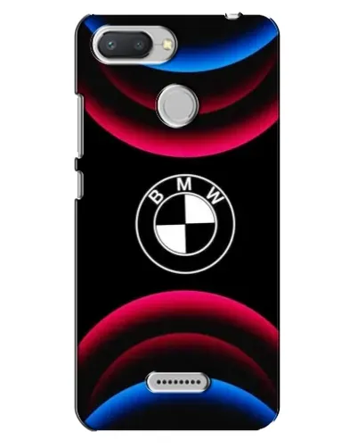 Чехол для Xiaomi Redmi 6 с картинкой «Логотип BMW и неоновые дуги»