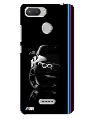 Чехол для Xiaomi Redmi 6 с картинкой «Силуэт BMW в темноте»