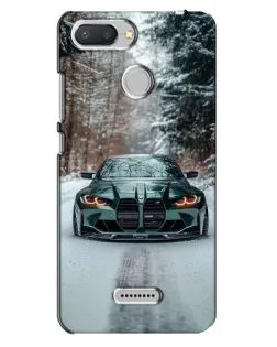 Чехол для Xiaomi Redmi 6 с картинкой «BMW в зимнем лесу»