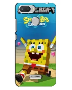 Чохол для Xiaomi Redmi 6 з картинкою «Губка Боб Minecraft»